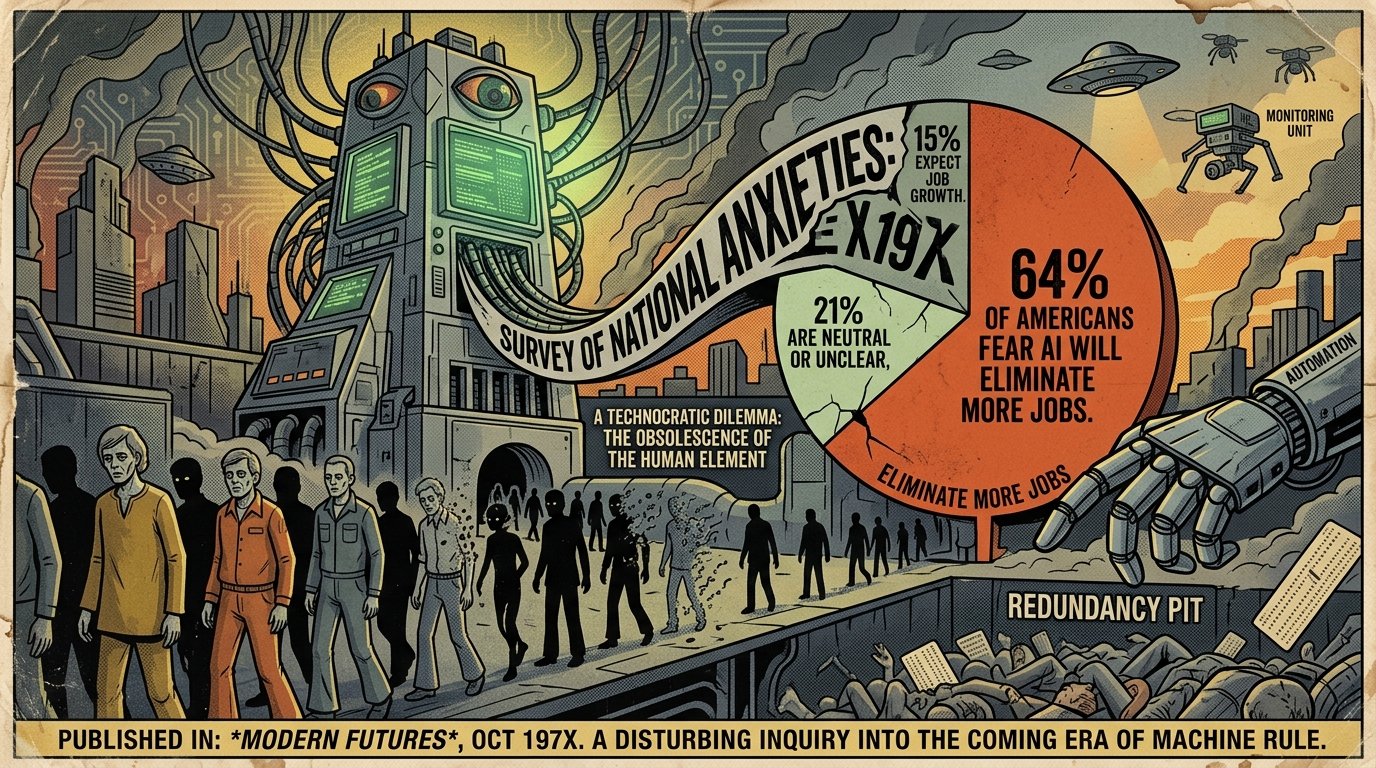 Chart showing 64% of Americans fear AI will eliminate more jobs