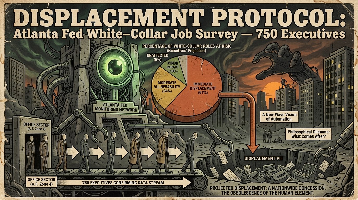 White-collar job displacement data from Atlanta Fed survey of 750 executives